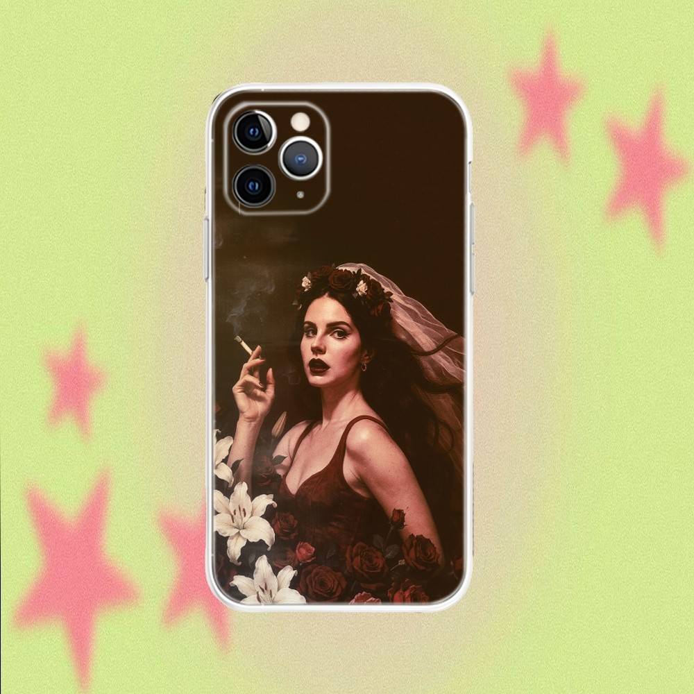 

L-Lana Del Rey Bluebird Transparent Non-Slip Phone Case For iPhone 17,16,15,14,13,12,11,Air,X,XR,Pro,Max,Plus iPhone16se4