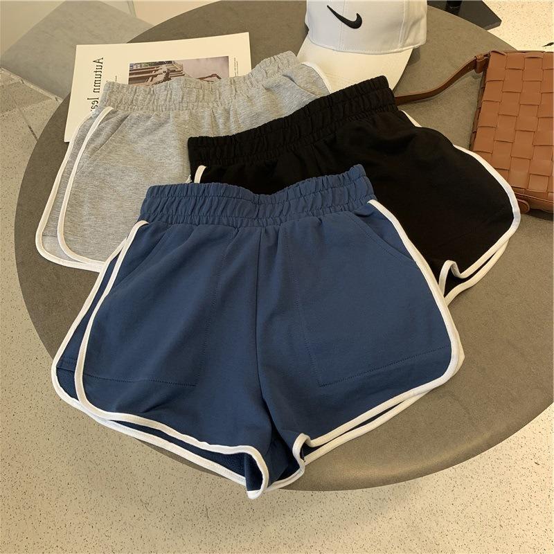 Classic Side Striped Sports Shorts for Women A-line White Edge Slim Loose Running Home Casual All-match Hot Pants Summer