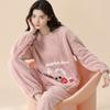 2025 Autumn Winter Cartoon Pajamas Sets for Women Warm Thicken Pajama Long Sleepwear Girl pyjamas Coral Fleece Homewear Clothes