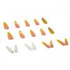 Yellow Gradient Crinkle Chrysanthemum Broken Diamonds Wearable False Nails Nail Stickers Nail Art