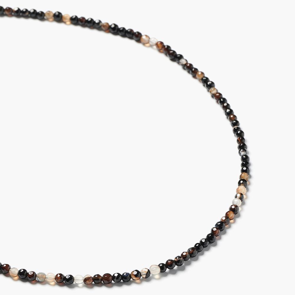 Jbans Classic 3 Black Agate Alto Bead Necklace (C2503-An935_Bk)