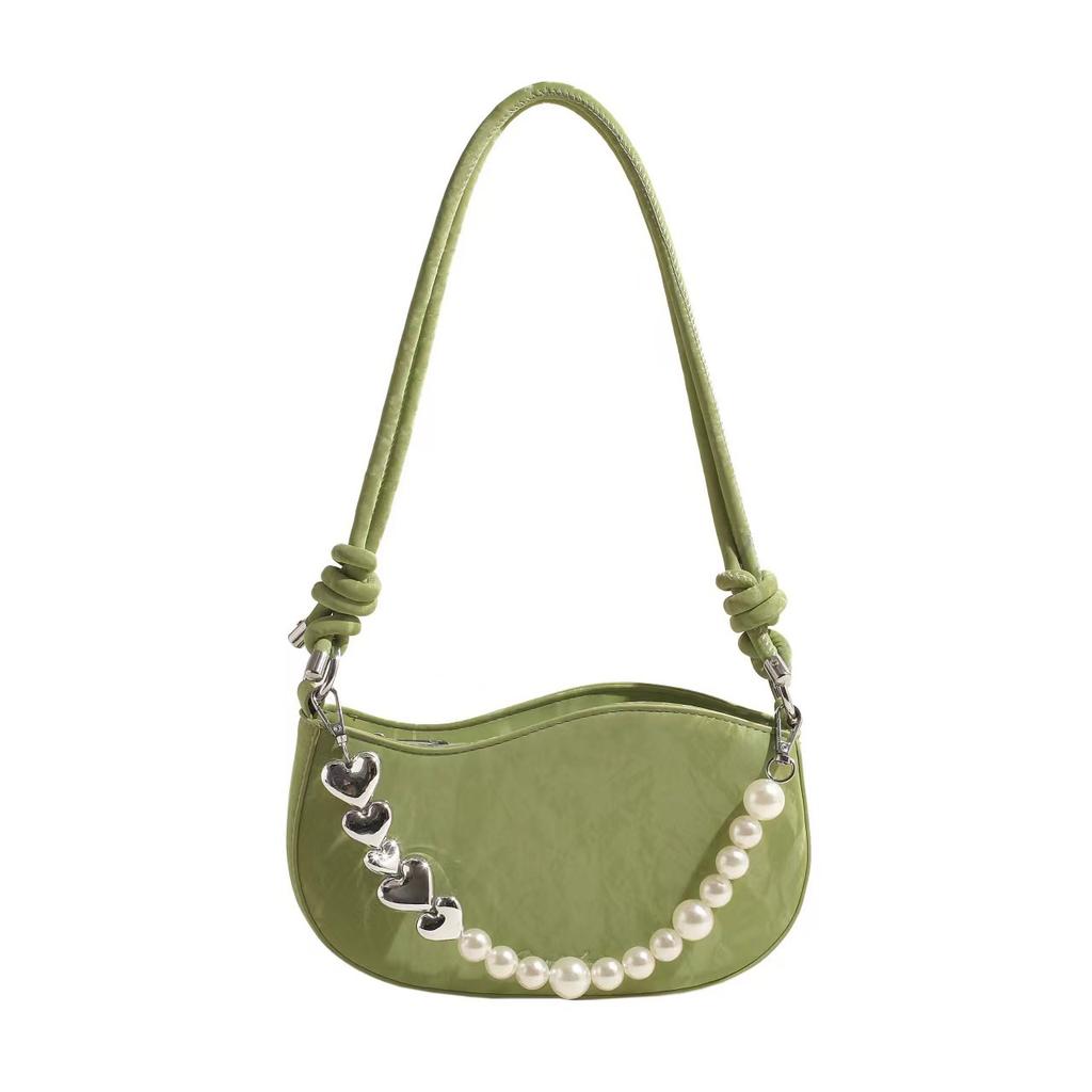 Tasche Damen Perlenkette Ausländischer Stil Unterarmtasche Mode Schultertasche Crossbody Kleine Quadratische Tasche