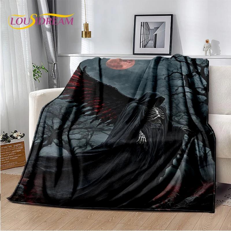 Stil Gothic Horror Charakter Totenkopf Geist Geist Weiche Decke für Zuhause Schlafzimmer Bett Sofa Picknick Reisen Perfektes Geschenk