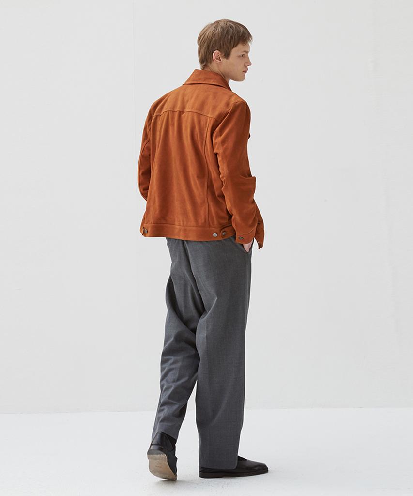 Verdemar Italian Suede Trucker Jacket_Camel