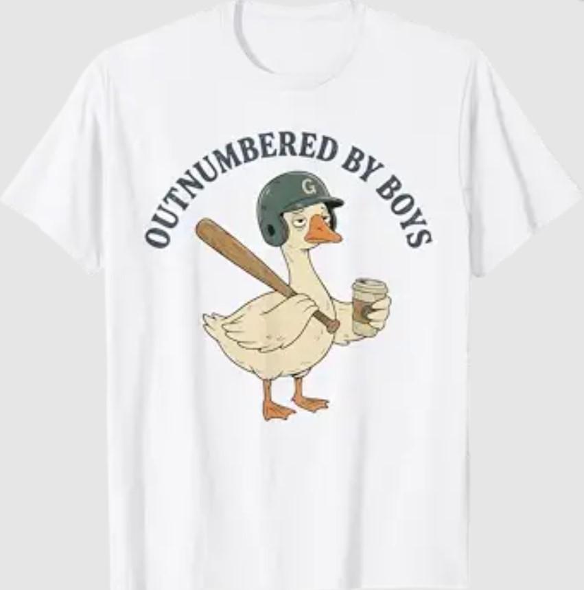 Funny Boy Mom Goose Mothers Day Outnumbered By Boys Baseball T-Shirt S разноцветный