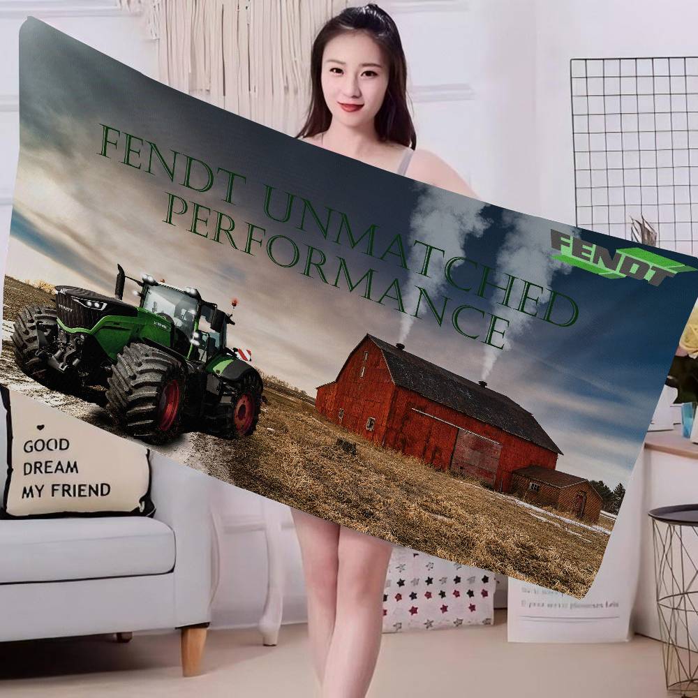 Farming Tractor Fendt Anime Beach Swimming Towel Soft Absorbent Washcloth Children's Gifts for Kids Travel Camping Gym