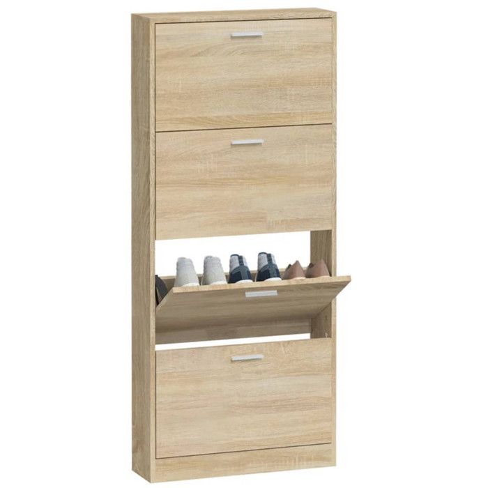 VidaXL Armoire à chaussures Chêne 59x17x150 cm Bois d'ingénierie 342519