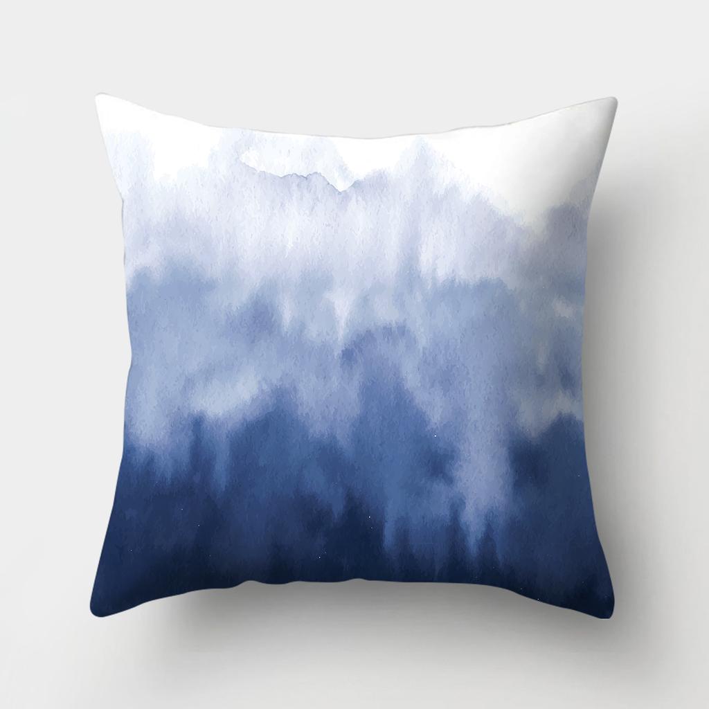 Blue Pattern Decorative Cushion Cover Stripe Geometric Pillow Case For Car Sofa Decor Pillowcase Home Throw Pillow Cover 45X45CM