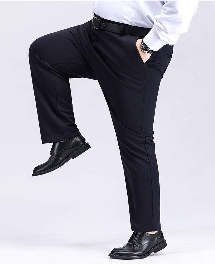 Men's Plus Size Elastic Waist Pants - Loose, Straight, Casual, Mid-Aged Style, Thickened, Plus Velvet