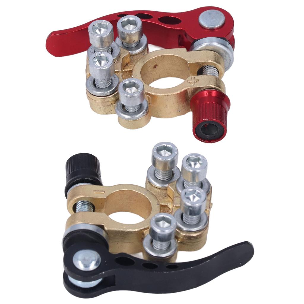 2Pcs Car Battery Terminal Connector Kit Clamp Replacement Adjust Disconnect Quick Release Tool