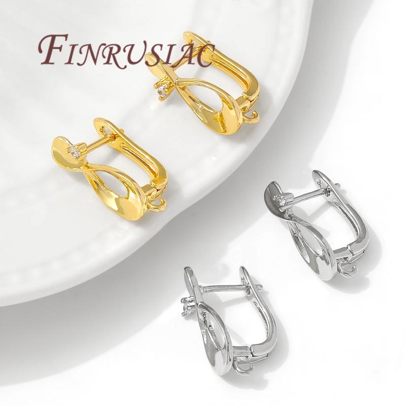 18K Gold Plated Brass Earwires Fasteners,Earring Hook Clasps,Earring Fixtures,DIY Women Earrings Making Accessories