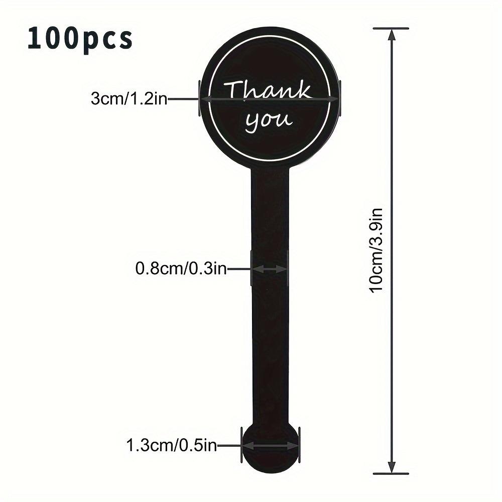 

100/200pcs black Thank you long sealing sticker pudding bottle sticker, baking box label sticker, baking, handicraft products