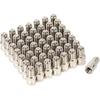 V2B Double Seal Valve Stem Cap, Suitable For High Pressure Truck, Car, RV, Bus Tire Valves, Brass Nickel-Plated, Double Protection, Pack Of 50