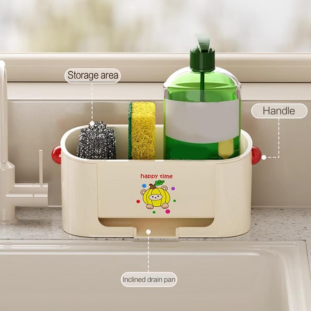 Sponge Holder for Kitchen Sink Free-standing Movable Kitchen Sink Caddy for Home Dorm Bathroom Kitchen