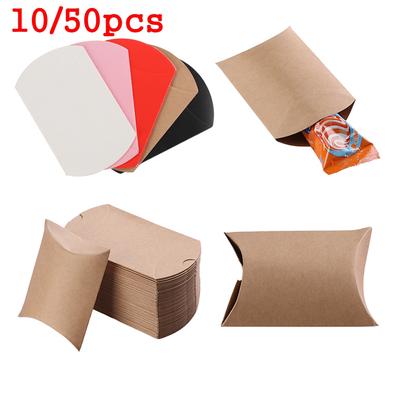 5//10pcs Kraft Paper Pillow Gift Boxes Candy Box Xmas Party Favors Bags