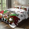 3pcs Christmas Gnome Plaid Bedding Duvet Cover Set Merry Christmas Gnome Bedding Quilt Set Christmas Themed Bed Quilt Set Winter