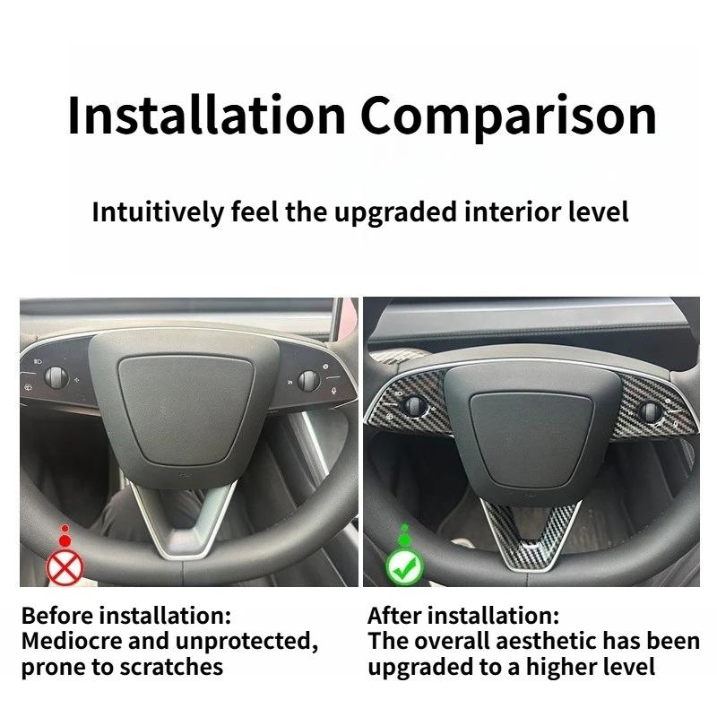 For Tesla Model Y/YL Juniper 2026 Model 3 Highland Steering Wheel Button Sticker Protective Cover Patch Interior Car Accessories