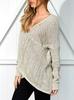 Women's 2018 Autumn Winter Knitwear: Round Neck Backless Cross Sweater for Office Commuting