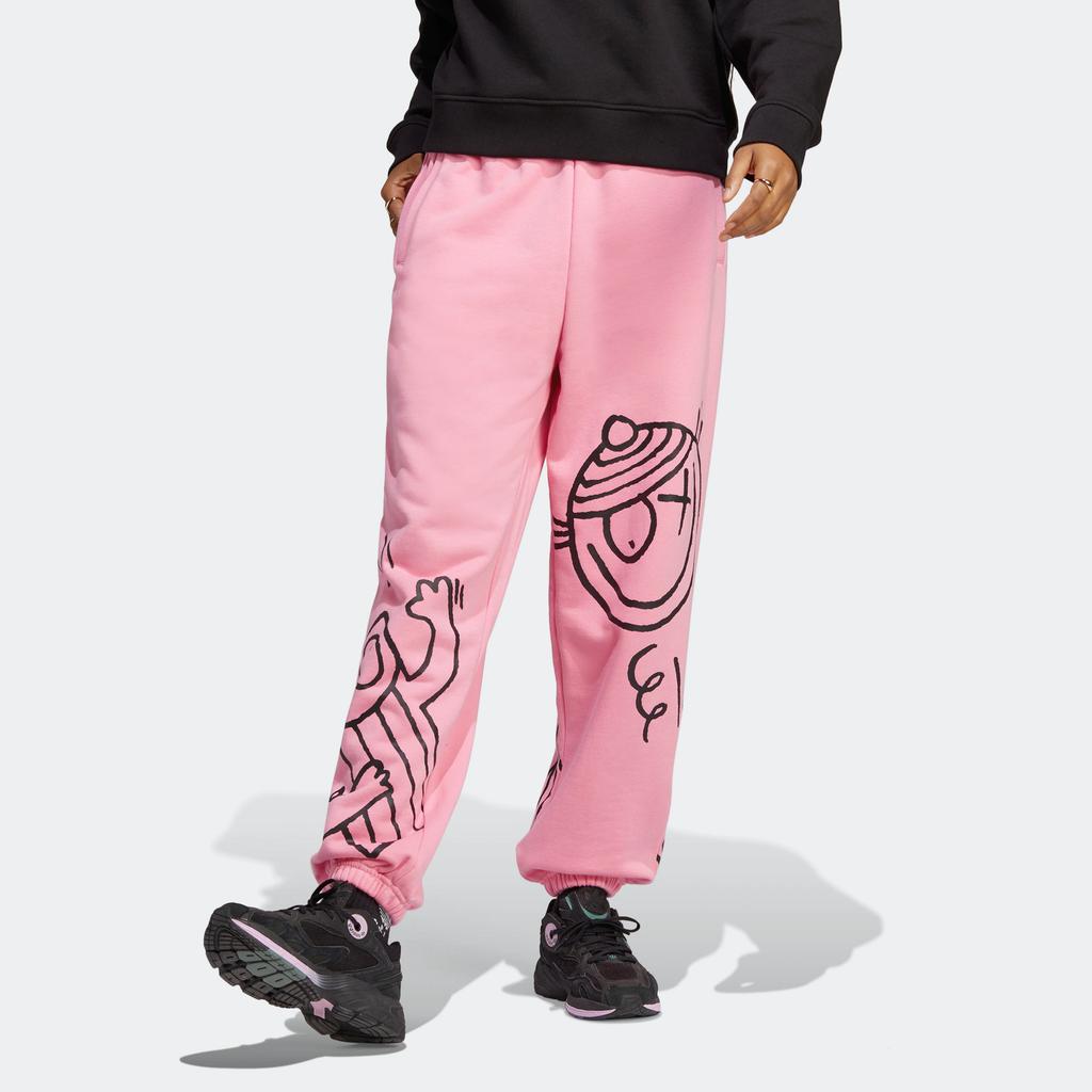 Adidas Originals X André Saraiva Collaboration Joggers Logo Print Elastic Fit Knit Sports Pants Women Joggers Blessing-Pink HY4266