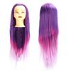 Mannequin Head Purple Pink Gradient Color Hairdresser Head with Hair for Hairdressing Practice