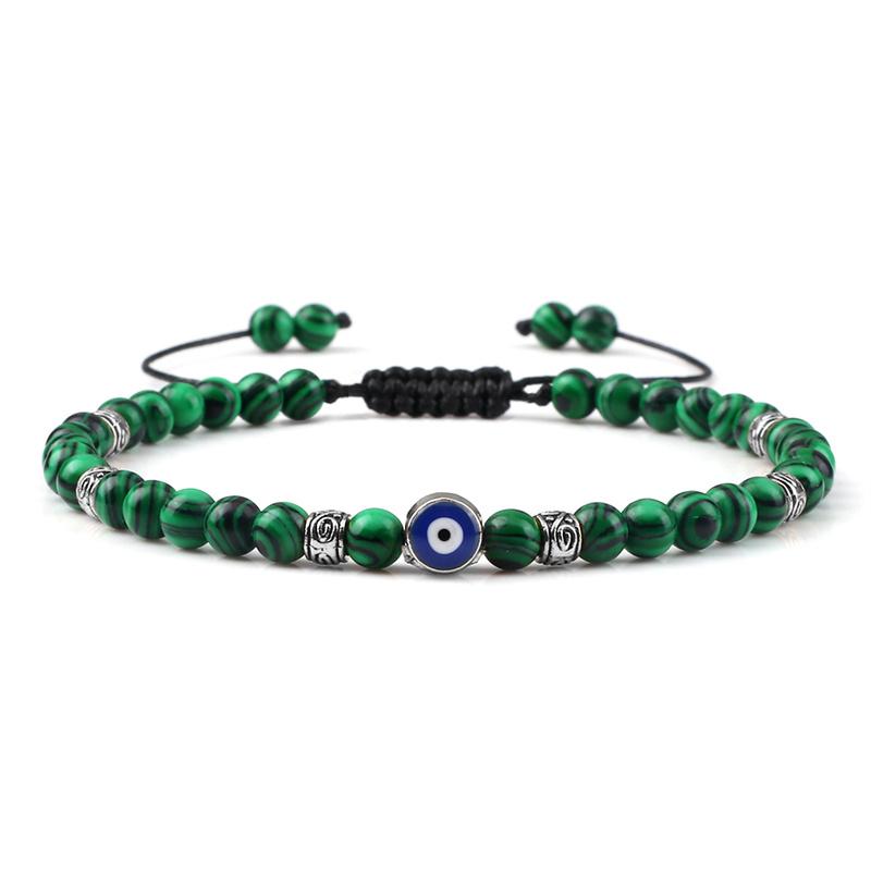 Lucky Evil Eye Bracelet Men Natural Stone 4mm Tiger Eye Lava Agates Beads Adjustable Braided Bracelets&Bangles Jewelry for Women