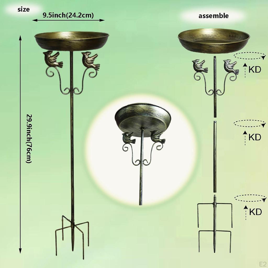 Bird Bath Feeder Bowl Birdbath Decorative Iron Versatile Decor Birdfeeder for Balcony