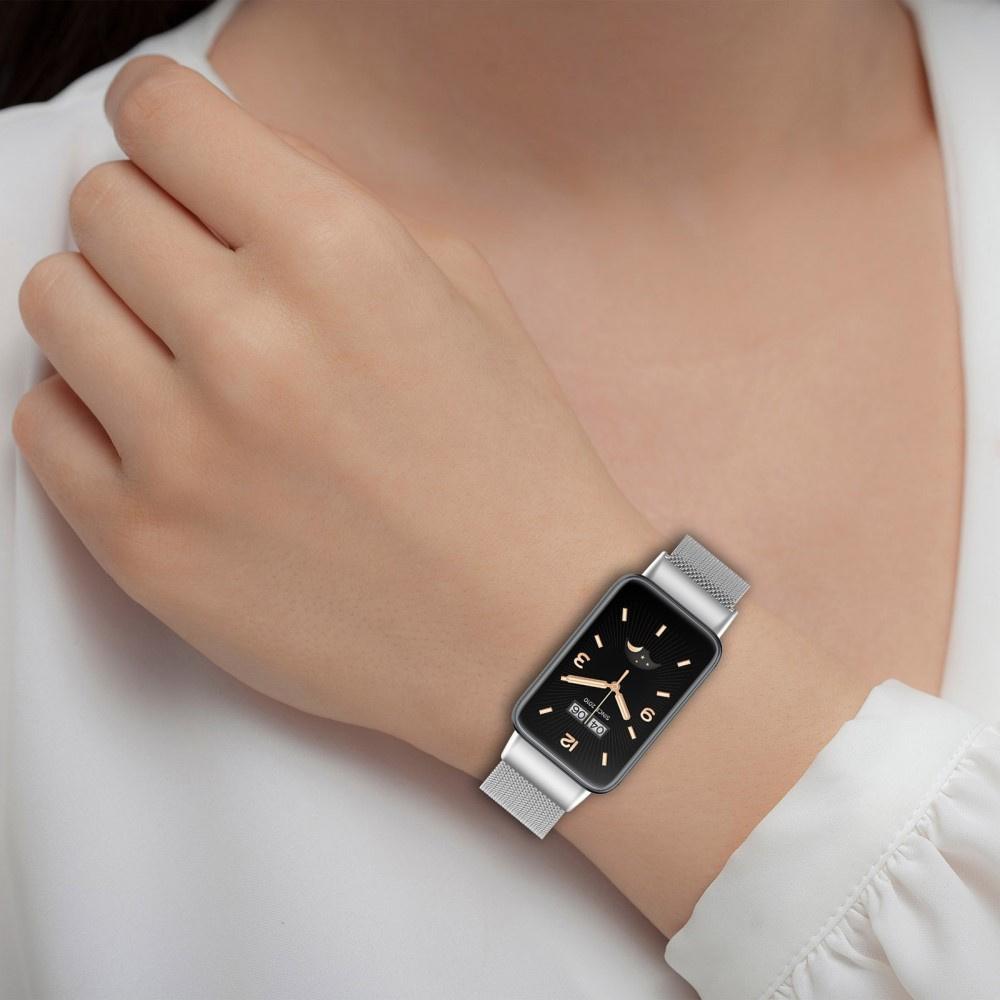 Mailänder Armband für Xiaomi Mi Band 7 Pro, Silber