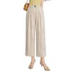 LangSha Women's Summer Loose Fit High-Waist Cropped Straight-Leg Pants