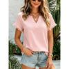 JPNTKY Women's Fashion Casual V-Neck Short Sleeve Blouses & Shirts