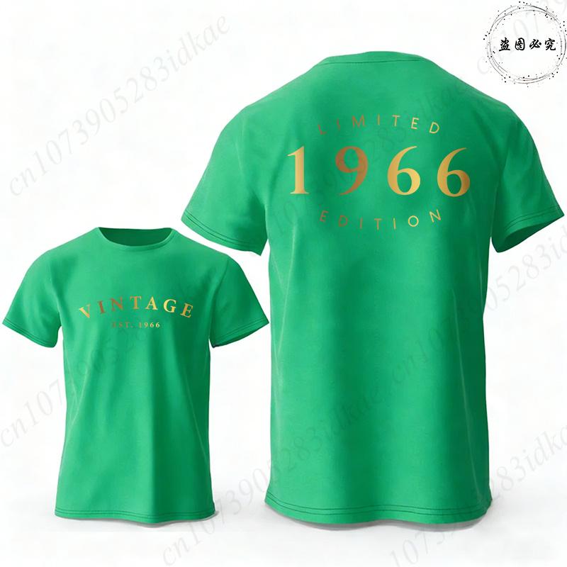 Vintage Est 1966 Limited Edition 60th Birthday Tees Mens Oversized O Neck Short Sleeve Tshirts Fashion Graphic Male Clothing