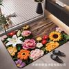 3D Flower Carpet Irregular Flower Shaped Water Absorbing Quick Drying Floor Mat Dirt Resistant and Wear-resistant Foot Mat