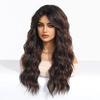 BLONDE UNICORN Synthetic Wig PDark Brown Curly Wavy Wigs with Bangs Cosplay Party UseHeat Resistant Fiber for Women Girl