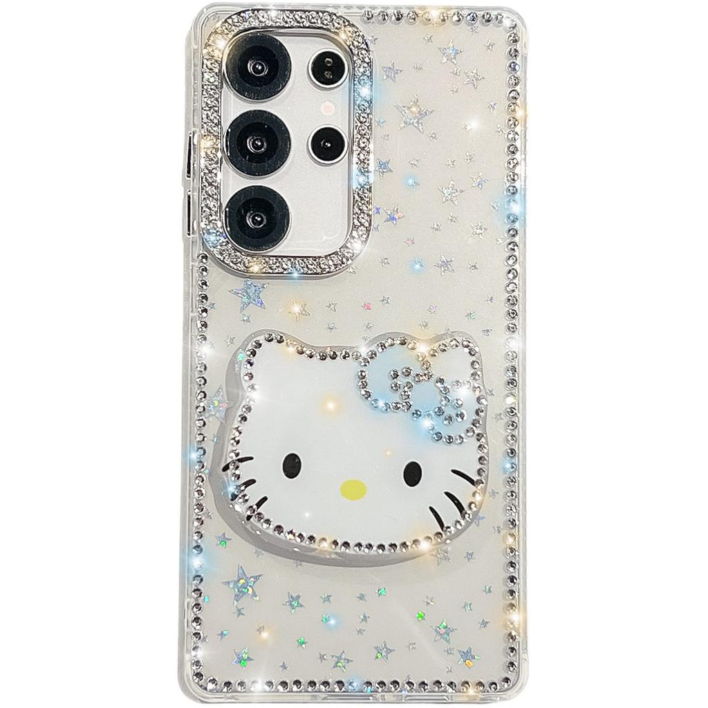 Flash Diamond IMD Butterfly Holder Mobile Phone Case for Samsung S25ULTRA Niche A56/A55 Girl Style A17