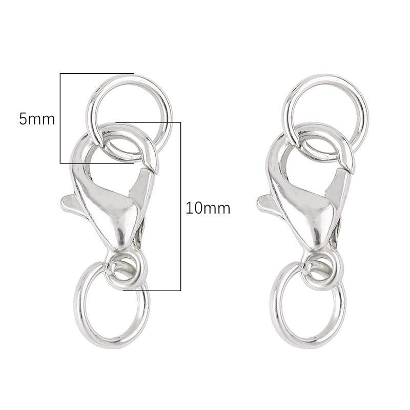Vysoce kvalitní 12mm slitinová humrová spona pro DIY šperky, ideální pro náramky a náhrdelníky. Kombinace jednoho kruhu.