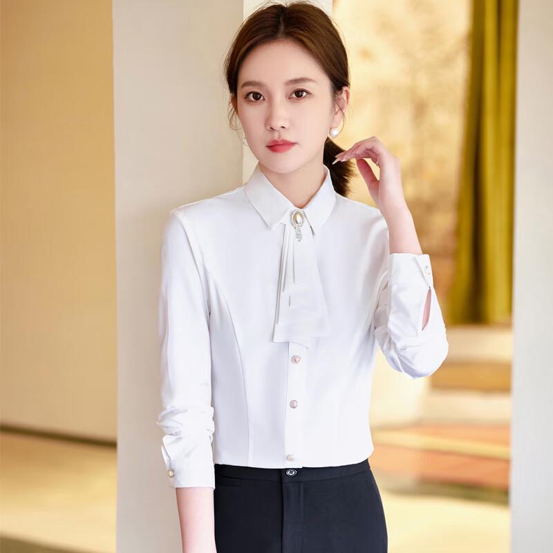 

Женская элегантная профессиональная блузка с галстуком-бантом M