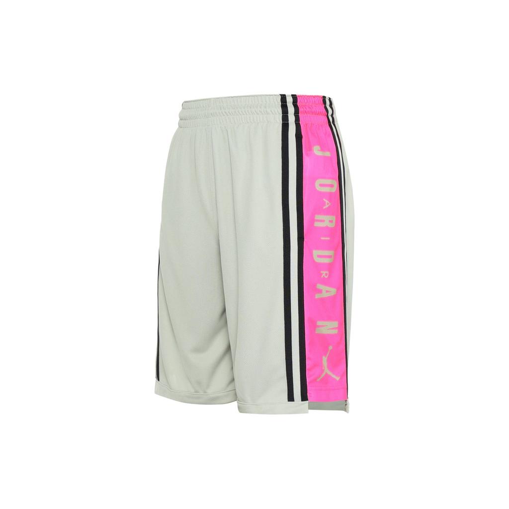 Jordan Basketball Shorts Men's Gray Pink Moderate Straight Fit Pants BQ8393-334
