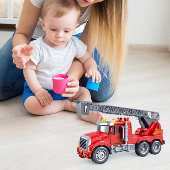

Kids Engineering Truck Toys with Light & Music Simulation Crane Excavator Sprinkler Ladder Truck Model Toy No Battery Required Mini Vehicle