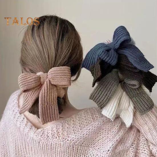 Bow Hair Rope Knit Bow Plush Hair Tie Elastic Hair Band Scrunchies Girls Ponytail Holder Hair Rope for Thick Thin Hair Accessories