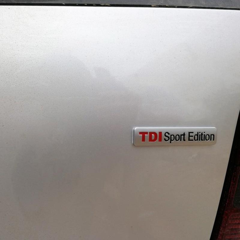 Metal Red TDI Sport Edition Logo Turbo Car Letter Sticker Emblem Chrome Badge Decals for V+W POLO GOLF CC TT JETTA GTI TOUAREG