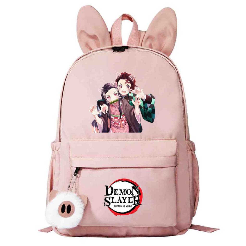 Plecak szkolny z motywem pogromców duchów, wersja koreańska, personalizowany plecak z króliczymi uszami, moda studencka, casualowy, modele męskie i damskie