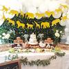 Jungle Safari Animal Banner Gold Glitter Zoo Garland Baby Shower Child Kids Boy Girl Birthday Party Supplies Decorations PRE Strung 2 PCS