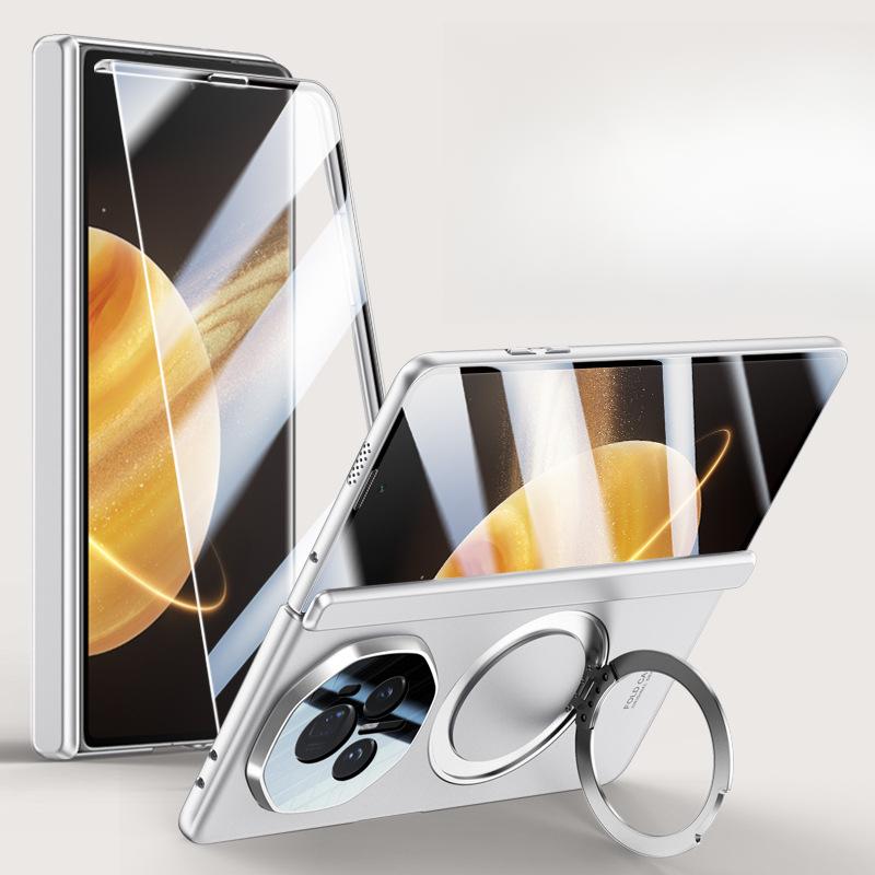 

Подходит для чехла для мобильного телефона Honor Magicv3, пленка, встроенный вращающийся на 360° кронштейн, магнитная адсорбция, полная упаковка, противоударный, шарнирный, деловая обложка Honor Magic V3