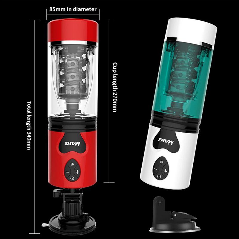 Männlicher Masturbator, automatische Teleskop-Rotation, echte Vagina, Stimme, Masturbationstasse für Männer, Taschenmuschi, starkes Stoßen, Sexspielzeug