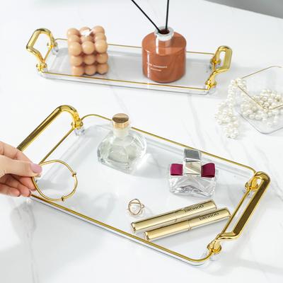 Light Luxury Tea Tray Household Living Room Rectangular Tea Cup Water Cup Tray Snacks Fruit Plate Feeling Storage Plate