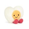 Jellycat Amuseables Heart Boiled Egg Plush 3 Inches Tall When Toy. Seated.