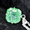 925 Sterling Silver CERTIFIED 49Ct Natural Green Emerald Square Pendant For Gift MY.PD-156-NS