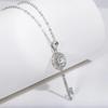 New 1ct D Color Moissanite Diamond Key Pendant Necklace 925 Sterling Silver Necklace For Women