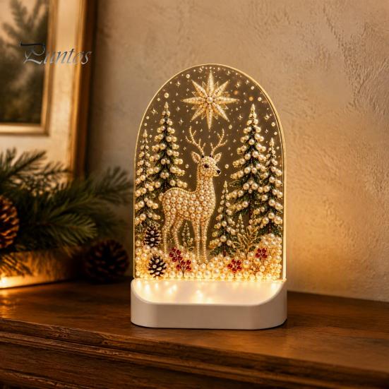 Festive Atmosphere Party Decor Christmas Pearl Light Ornaments for Holiday Home Decor, Acrylic LED Decorative Gifts Friends Lamp with Soft Glow