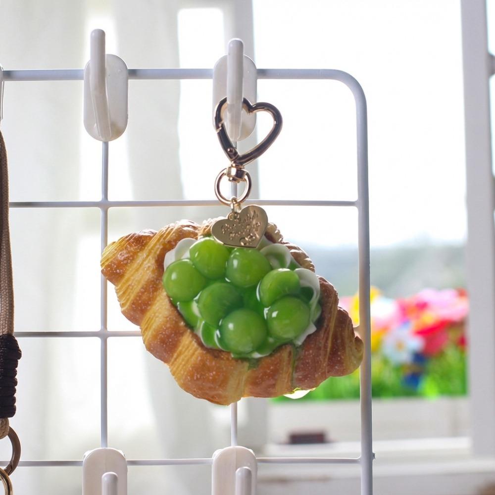 

New Fruit Dessert Simulated Bread Keychain DIY Multi-purpose Keyring Mini Gift Bag Pendant Bag Accessories