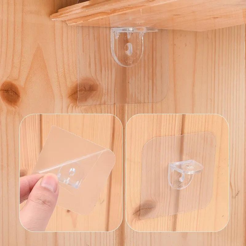 Shelf Support Sticky Nail Self-adhesive Wardrobe Shelf Support Clip Wall Hanging Rack Partition Punch-free Hook Strong Bracket